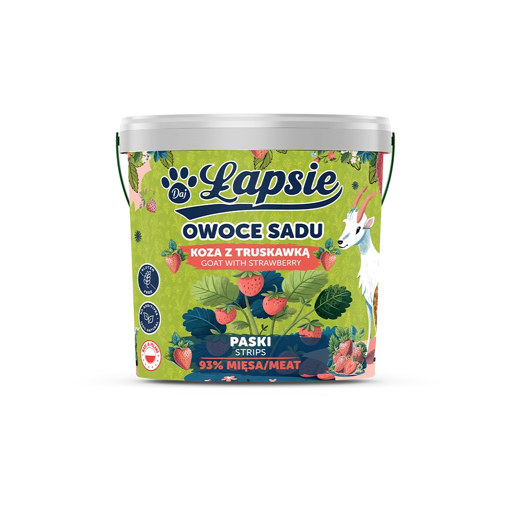 Mięsne Paski Koza z Truskawką 400g