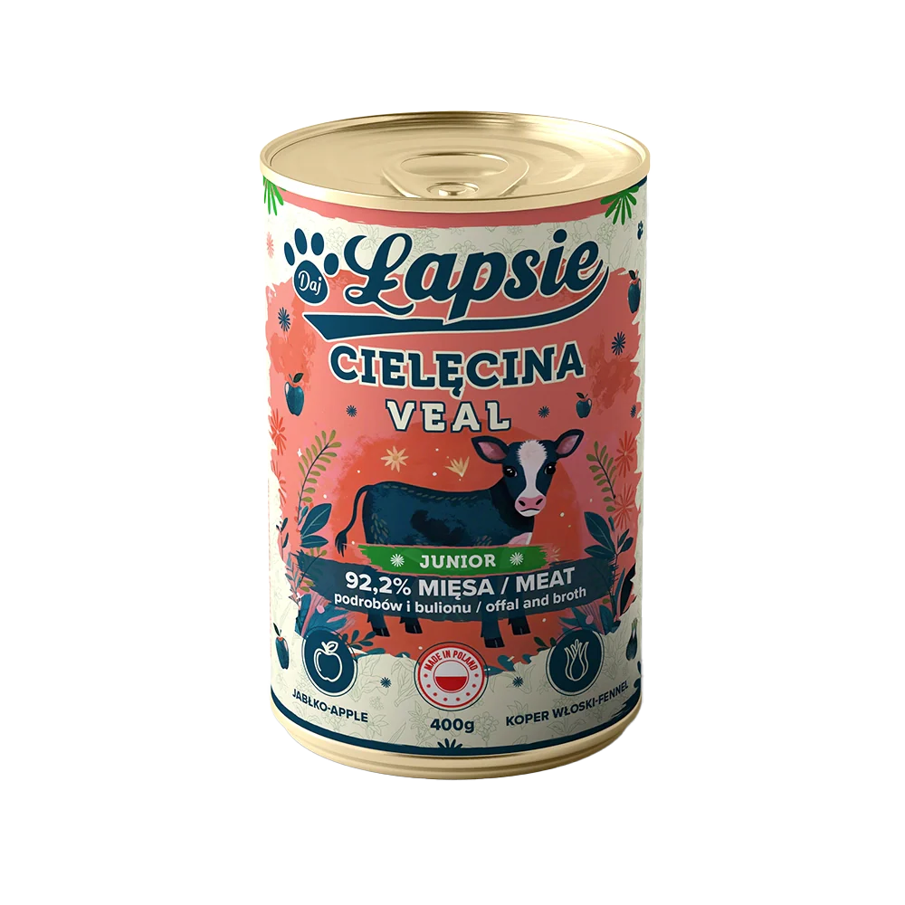 Mokra Karma Cielęcina z Jabłkiem Junior 400g