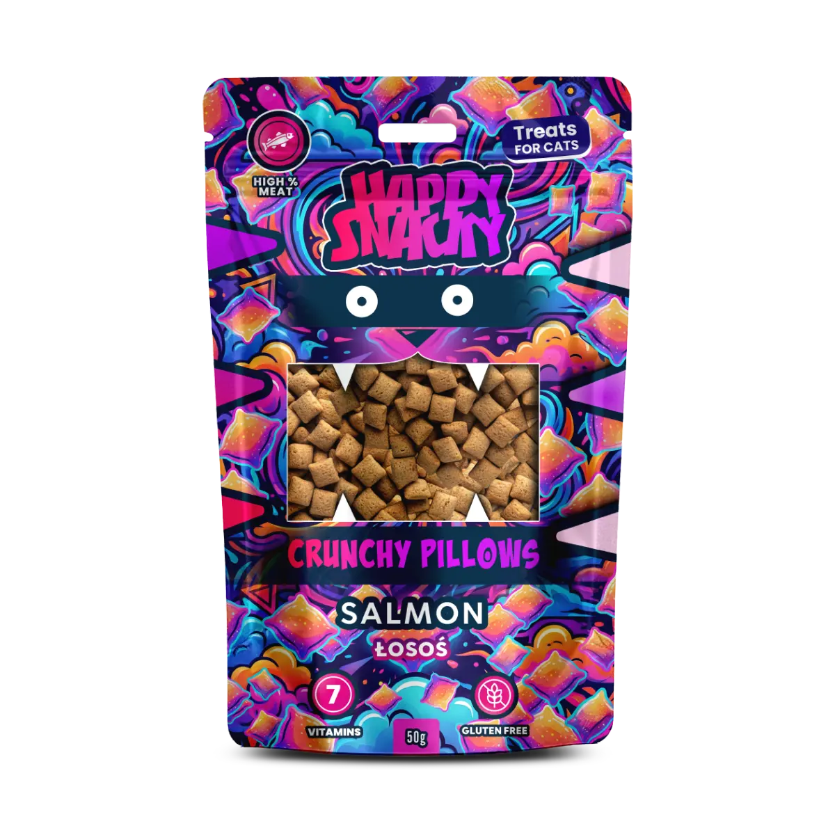 Crunchy Pillows Łosoś 50g